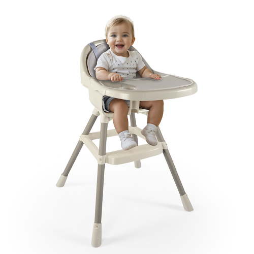 Dolu Nuve Deluxe High Chair for Babies 6+ Months w/ Harness & Removable Tray, Relax Beige