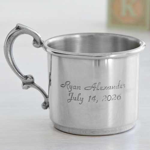 Personalized Pewter Baby Cup - For New Parents - Newborn Keepsake Gift - Heirloom Cup - Customize With Any Name and Date