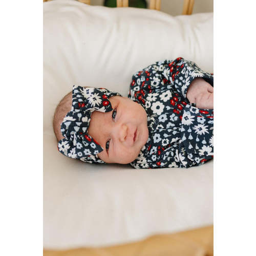Americana Floral Ribbed Head Wrap | Bamboo