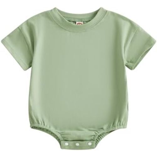 Balaflyie Cotton Bubble Romper Baby Boy Girl Oversize Tshirt Bodysuit Short Sleeve Infant Summer Clothes