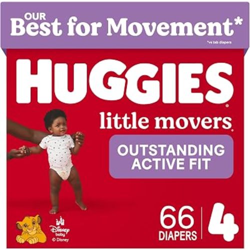 Huggies Little Movers Diapers Size 4, 66 Count