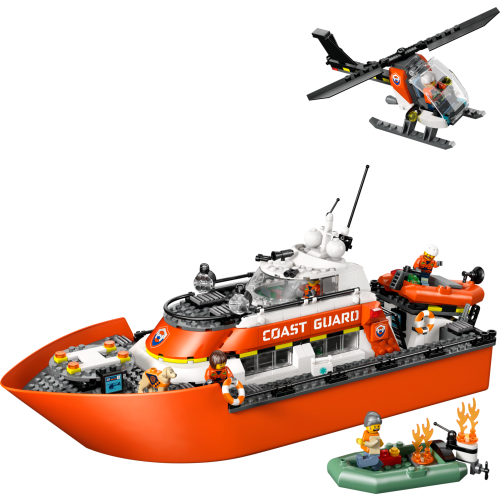 Coast Guard Rescue Boat & Helicopter
