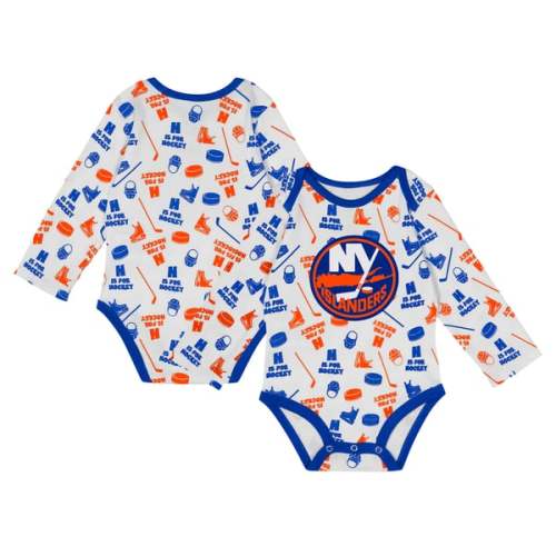 New York Islanders Infant Quick Learner Long Sleeve Bodysuit - White