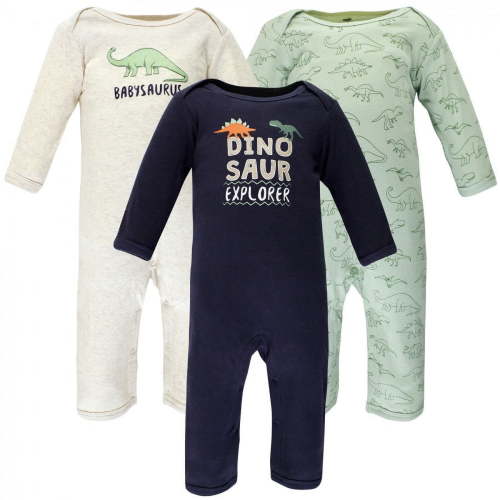 Hudson Baby Infant Boy Cotton Coveralls, Dinosaur Explorer, 3-6 Months
