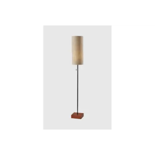 62 Inch Natural Shade Metal Stem Floor Lamp