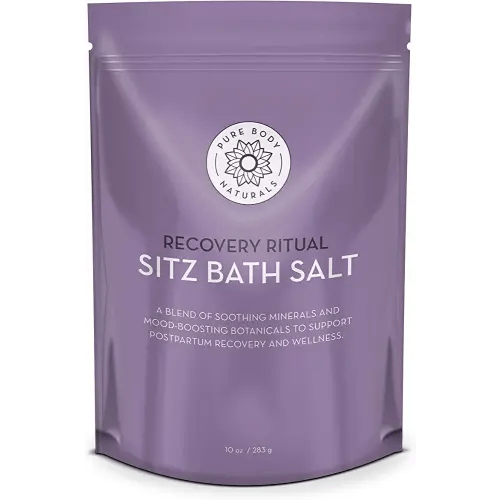 Pure Body Naturals Sitz Bath Salt – Postpartum Care and Hemorrhoid Treatment – Natural Soak for Self Care and Hemmoroid Treatment - Post Partum Essentials, 10 Oz