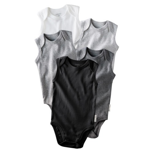 Sam Assorted 5-Pack Sleeveless Organic Cotton Bodysuits