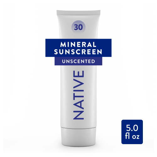 Native Unscented Mineral Sunscreen Lotion SPF 30, 5.0 oz