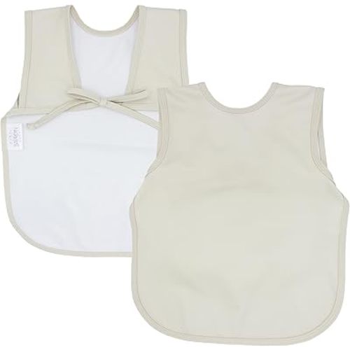 BapronBaby Minimalist Champagne Bapron - No Neck Tie Safer Bib for Baby & Toddler - Soft Waterproof Stain Resistant - Machine Washable - Sz Baby/Toddler 6m-3T