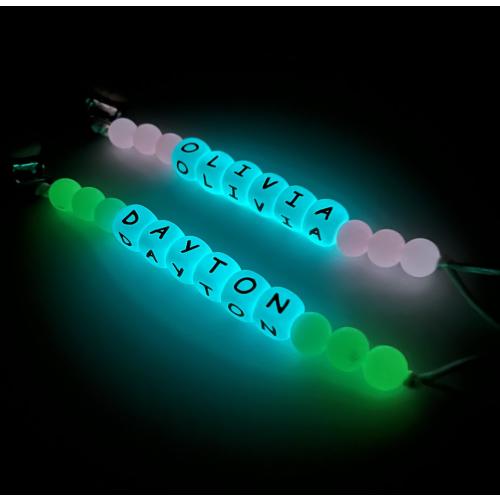 Glow in The Dark | Newborn Pacifier Clip | Custom Binky | Pacifier Holder With Name | Custom Baby Shower Gift | Personalized Pacifier Clip