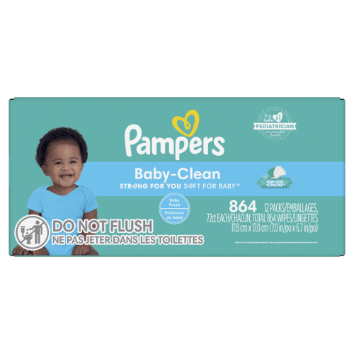 Pampers Flip Top Wipes Baby Fresh 12x 864 Wipes (Select for More Options)