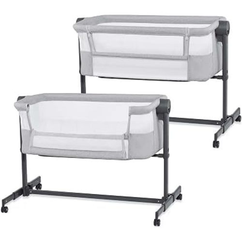 Kinderkraft Nestee UP2 Bedside Crib 2 in 1, Light Gray