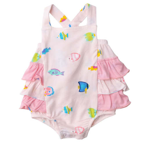 Tropical Fish Ruffle Bubble - Pink