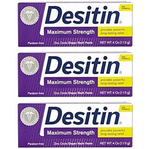 Desitin Maximum Strength Diaper Rash Paste 4 oz tube (Pack of 3)