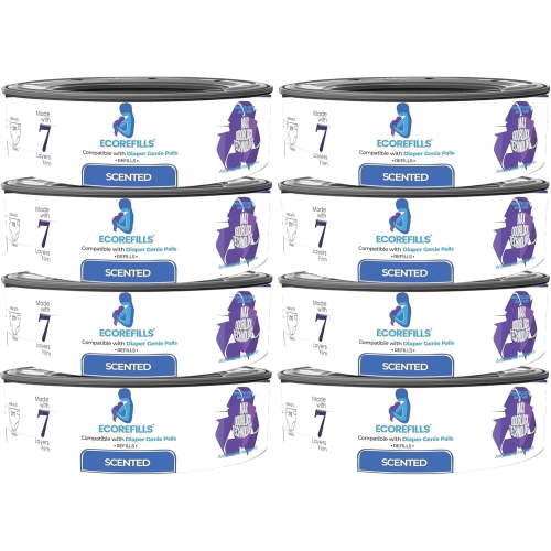 Ecorefills Diaper Pail Refills, 8ct, Lavender Scented Film