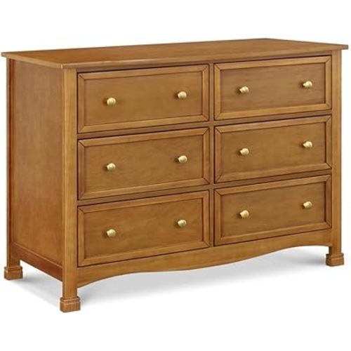 DaVinci Kalani 6-Drawer Baby Dresser for Nursery - Wooden Double Chest of Drawers for Kids, Boys & Girls - Multi-Purpose Storage Dresser for Bedroom, Living Room & Hallway - Easy to Assemble, Chestnut