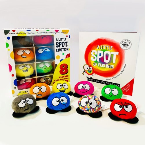 8 MINI Emotion Plush Toys with A Little SPOT of Feelings Hardcover Book Box Set