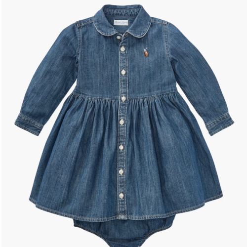 Long Sleeve Denim Shirtdress & Bloomers