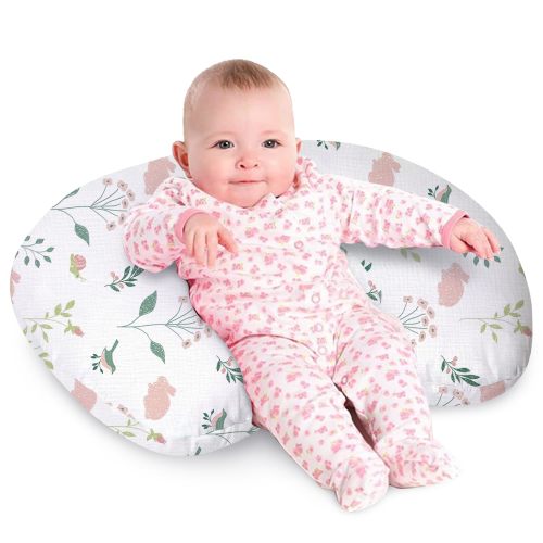 Pink Bunny Oversized Nursing Pillow in Muslin Cotton