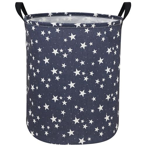 Star Laundry Hamper,Kids Laundry Basket CollapsibleBoys and Girls Storage Baskets for Home Decor,Office,Toy Organizer,(Blue Star)