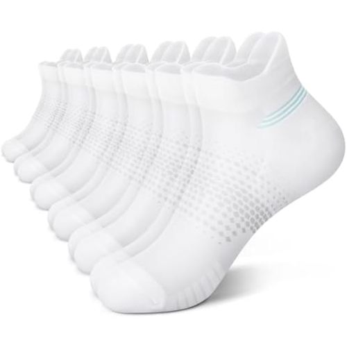 PAPLUS Ankle Compression Socks for Women, 6 Pairs Cushioned Running Socks