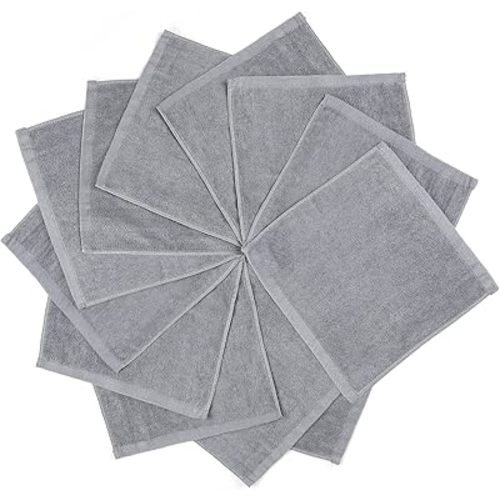 Baby Washcloths, Face Towels for Newborn/Infant/Kids/Adults, 12 Pack, 12x12 inches, Ultra Soft (Grey)