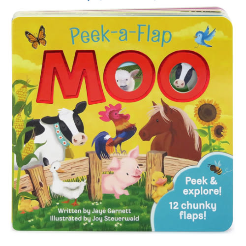 Moo: Peek-a-Flap Children's Board Book