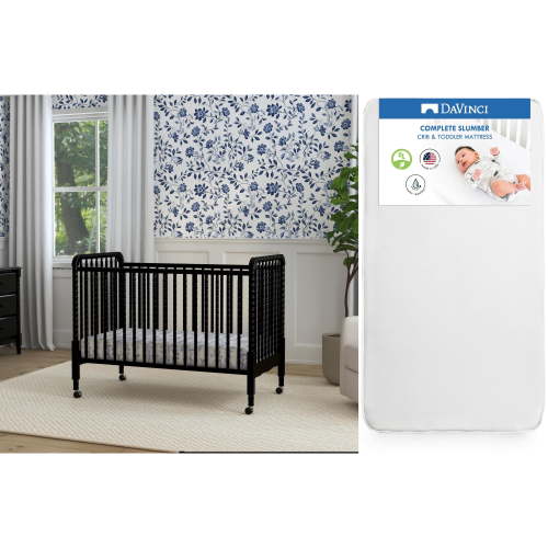 Jenny Lind Crib in Ebony and Mattress