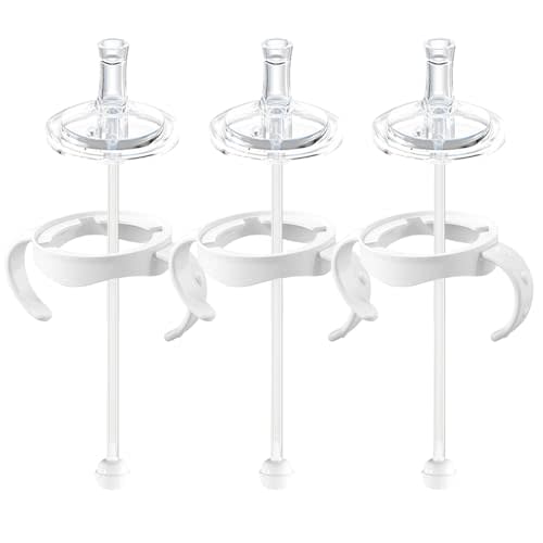 Sippy Cup Conversion Kit for Philips Avent Natural Baby Bottles, Soft Straw top and Weighted Sippy Cup Transition Kit with Handles for Kids, Pack of 3