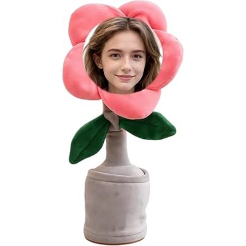Custom Dancing Talking Sunflower with Face,Personalized Singing and Dancing Dancing Flower,Fun Sunflower Gifts for Christmas (Pink)