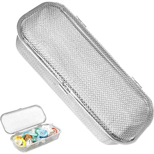 Dishwasher Basket, Stainless Steel Dishwasher Silverware Basket for Small Items, Replacement Mesh Drain Holder for Bottle Parts, Chopsticks, Forks, and Cleaning Accessories (Large)