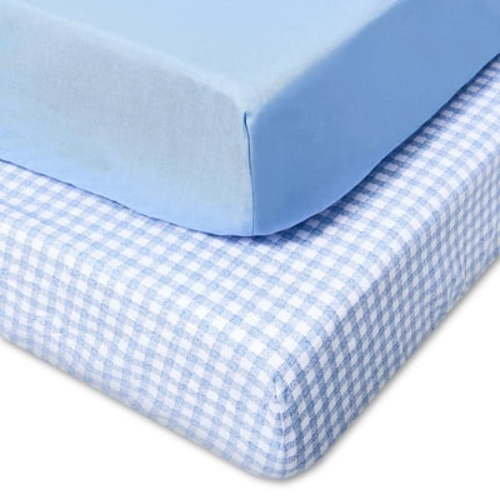 Parent's Choice Cotton Fitted Crib Sheets, Gingham, 2 Pack - Walmart.com
