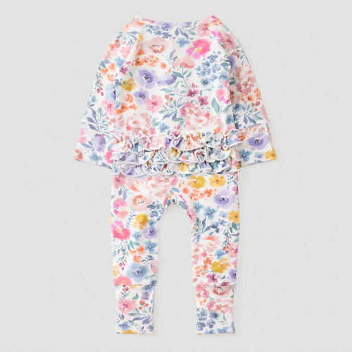 Little Sleepies Tiny Blooms Ruffle Zippy
