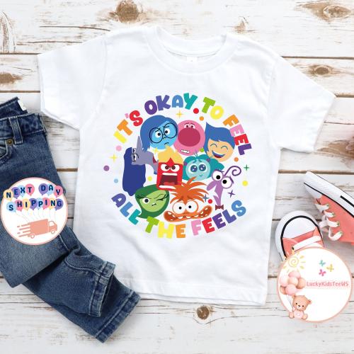 It's Okay To Feel All The Feels Kids Shirt, Inside Out Toddler Sweatshirt, Disneyland Trip Baby Onesie®, Pixar Inside Out Toddler Tee