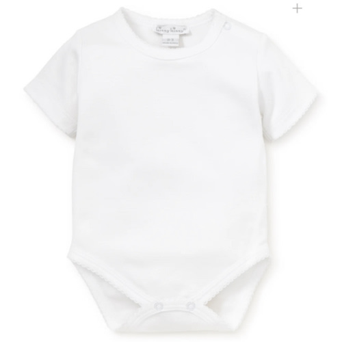 White Kissy Basics Short Sleeve Bodysuit