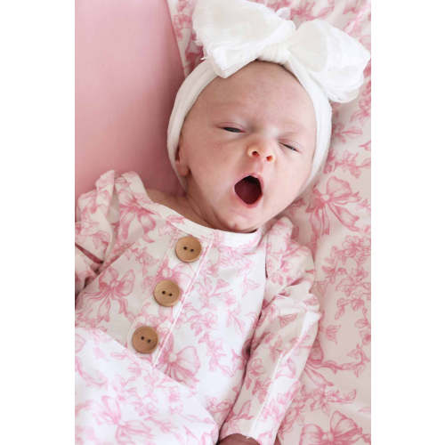 Fancy Frills Newborn Baby Knot Gown & Hat Set
