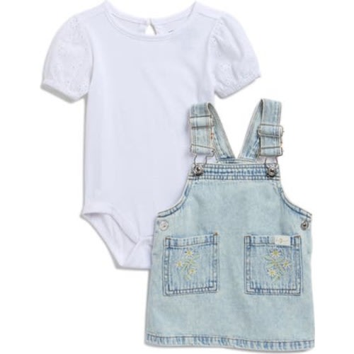 Eyelet Sleeve Bodysuit & Skirtall Set