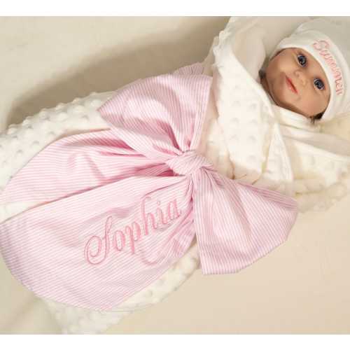 Customized Name Baby Girl Swaddle Bow Sash, Newborn Birth Announcement Picture Props, Maternity Photo Prop,Gender Reveal,Custom Newborn Gift
