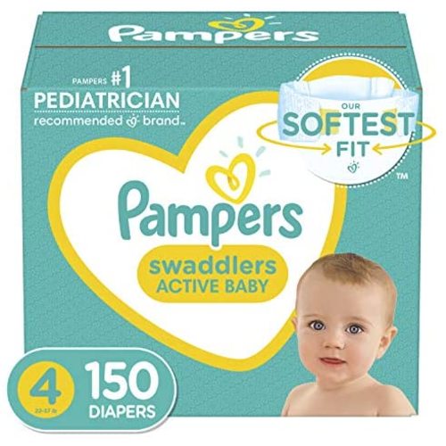 Diapers Size 4, 150 Count - Pampers Swaddlers Disposable Baby Diapers, (Packaging May Vary)