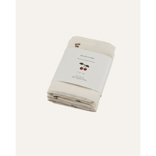 MUSLIN CLOTHS 3 PACK o/s / cherry
