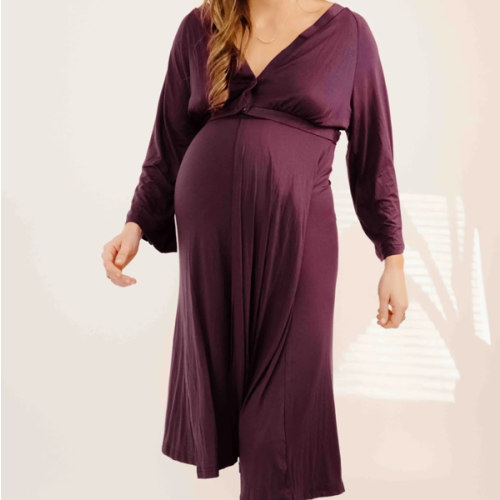 Amelia Labor & Postpartum Gown in Plum – Lila