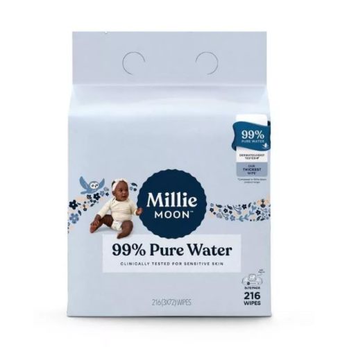 Millie Moon Baby Wipes, 99% Pure Water, 216 Count