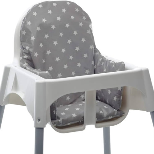 High Chair Cushion for IKEA Antilop Highchair (Grey Stars)