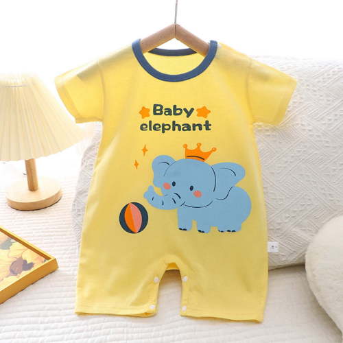 Summer Savings Clearance! BXSRUTA Baby Romper Baby Summer Baby Boy and Girl Printed Short-Sleeved Jumpsuit Cotton Baby Bag, 3M