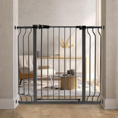 BalanceFrom Walk Thru Safety Gate for Baby and Pets, Doorways, Stairways, Hallways, Fits 29.1-43.3 Inch Openings, 36 Inch Height, Graphite