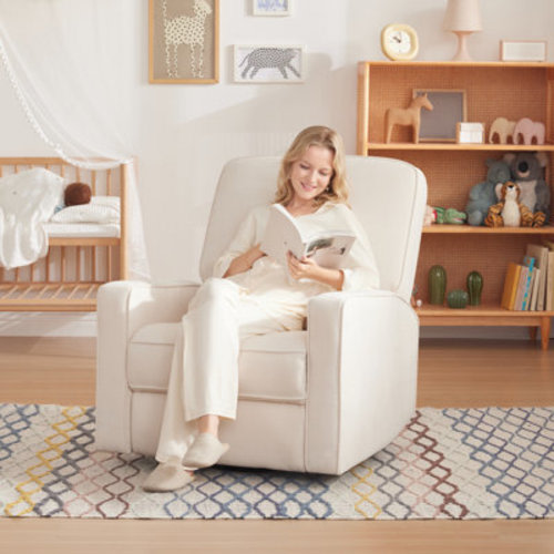Latitude Run® 33" Wide Swivel Rocking Nursery Recliner Comfortable Upholstered Glider & Reviews | Wayfair