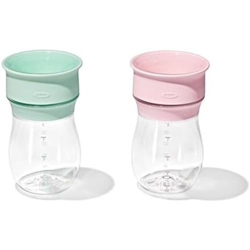 Oxo Tot 2pk 360 Transitions Cup 9 Oz Opal and Blossom