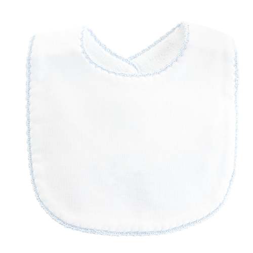 Basic Bib w/ Blue Crochet Trim