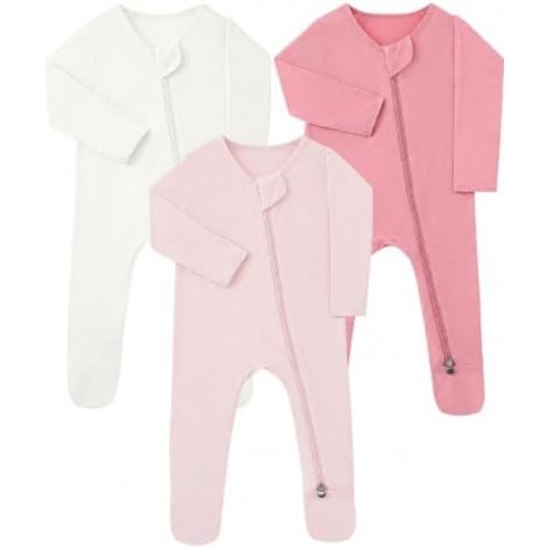 Bamboo Sleepers for Baby Boy, Newborn Footie Footed Pajamas, Bamboo Viscose Infant Onesies Clothing Long Sleeve