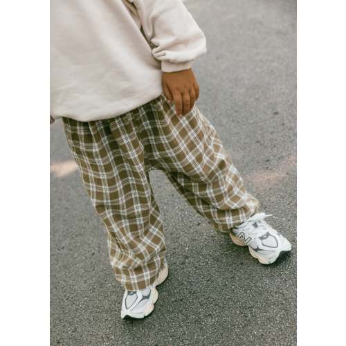 Plaid Pant- Olive